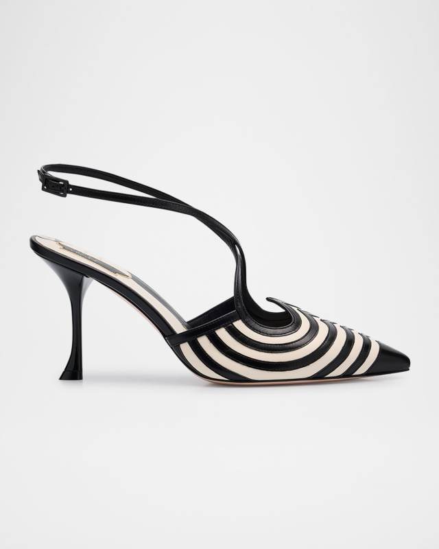 I Love Vivier Leather Slingback Pumps
